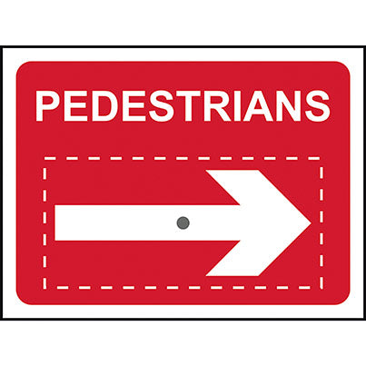TriFlex Roll-Up "Pedestrians" Sign with Reversible Arrow 600mm x 450mm