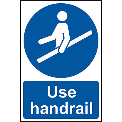 PVC "Use Handrail" Sign 200mm x 300mm