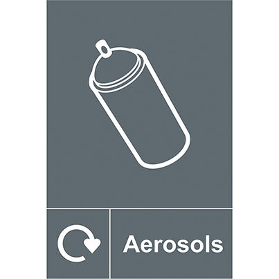 Self-Adhesive Vinyl "Aerosols" Recycling Sign 200mm x 300mm