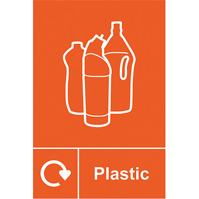Self-Adhesive Vinyl "Plastic" Recycling Sign