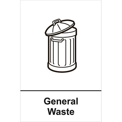 Self-Adhesive Vinyl "Household Waste" Recycling Sign