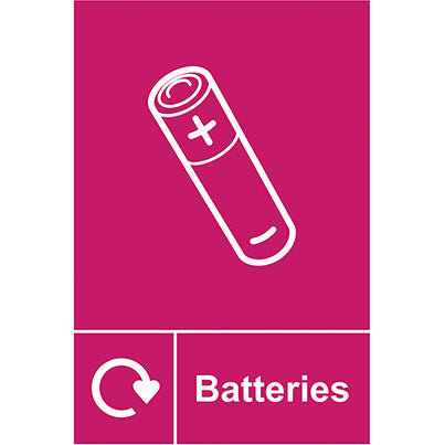 PVC "Batteries" Recycling Sign 200mm x 300mm