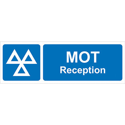 PVC "MOT Reception" Sign 600mm x 200mm