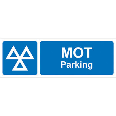 PVC "MOT Parking" Sign 600mm x 200mm