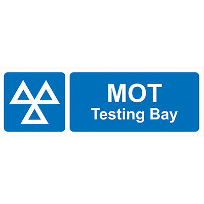 PVC "MOT Testing Bay" Sign 600mm x 200mm
