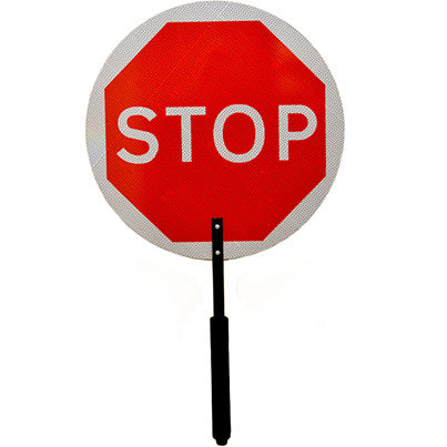 Green/Red "Stop"/"Go" Banksman Paddle