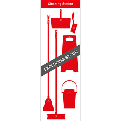 Type B Cleaning Station Shadow Board 650mm x 1.9m