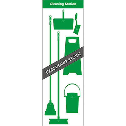 Type B Cleaning Station Shadow Board 650mm x 1.9m