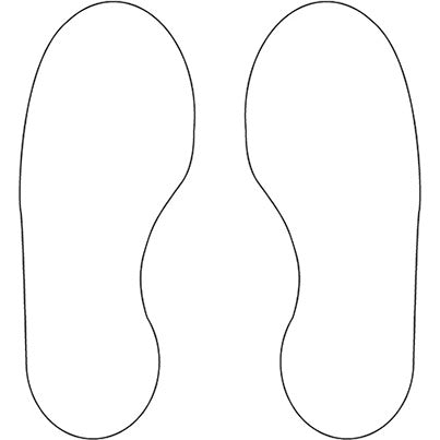 White Footprints Floor Graphic 300mm x 100mm (Pack of 10)