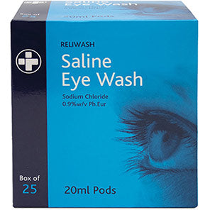 Reliwash Saline Eyewash Pods 20ml (Box of 25)