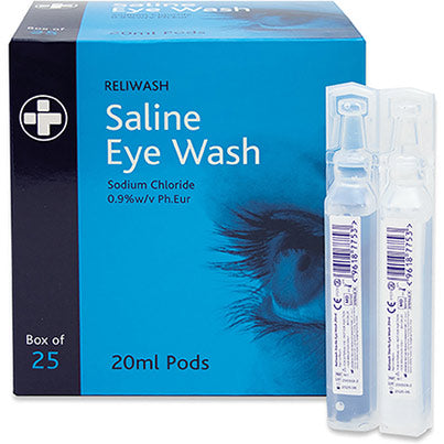 Reliwash Saline Eyewash Pods 20ml (Box of 25)