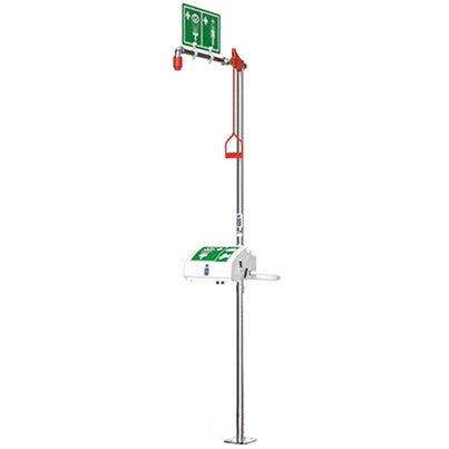 Hughes Stainless Steel Free-Standing Emergency Eyewash and Safety Shower
