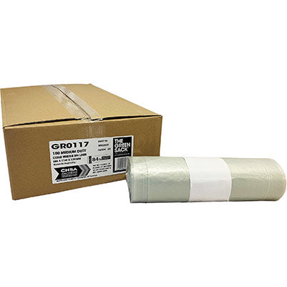 The Green Sack Clear 240L Medium-Duty Bin Bag (Box of 100)
