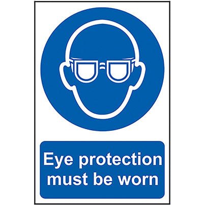 Self-Adhesive PVC "Eye Protection Must..." Sign 200mm x 300mm