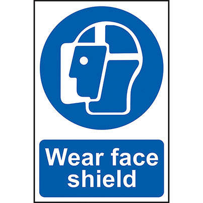 Self-Adhesive PVC "Wear Face Shield" Sign 200mm x 300mm