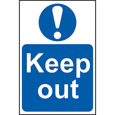 Self-Adhesive PVC "Keep Out" Sign 200mm x 300mm