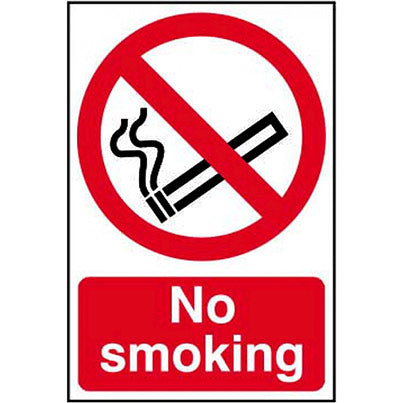 Self-Adhesive PVC "No Smoking" Sign 300mm x 200mm