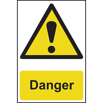 Self-Adhesive PVC "Danger" Sign 200mm x 300mm