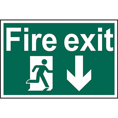 Self-Adhesive PVC "Fire Exit"  Sign 300mm x 200mm