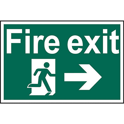 Self-Adhesive PVC "Fire Exit"  Sign 300mm x 200mm