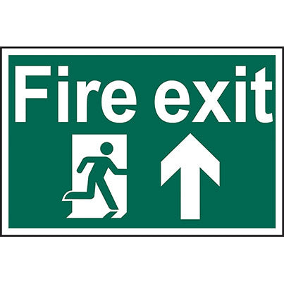 PVC "Fire Exit" Up Arrow/Man Sign 300mm x 200mm