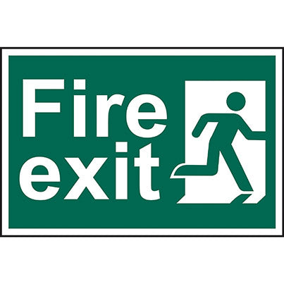 Self-Adhesive PVC "Fire Exit" Right Running Man Sign 200mm x 300mm