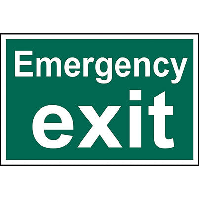 Self-Adhesive PVC "Emergency Exit" Sign 300mm x 200mm