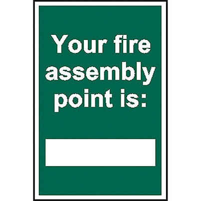 Self-Adhesive PVC "Your Fire Assembly Point Is…" Sign 200mm x 300mm