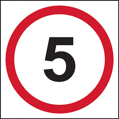 Foamex Rectangular 5mph Road Sign 400mm x 400mm