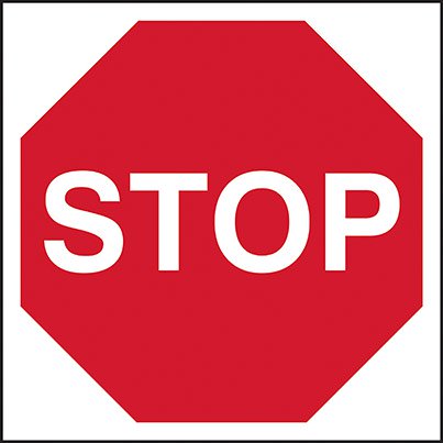 Foamex "Stop" Road Sign 400mm x 400mm