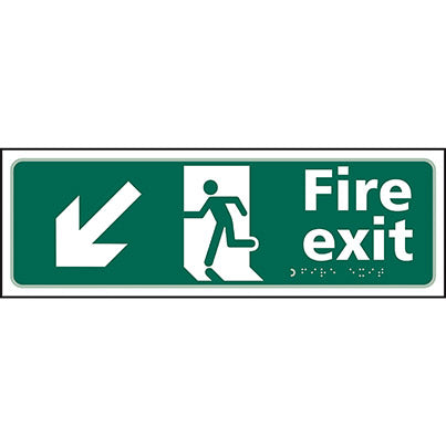 Taktyle Self-Adhesive "Fire Exit" Sign 450mm x 150mm