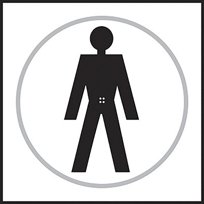Taktyle a Self-Adhesive Men’s Toilet Braille Sign 150mm x 150mm