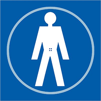 Taktyle a Self-Adhesive Men’s Toilet Braille Sign 150mm x 150mm