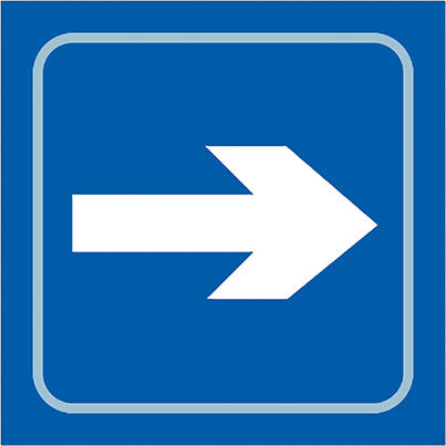 Taktyle Self-Adhesive Arrow Right Braille Sign 150mm x 150mm