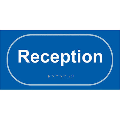 Taktyle  Self-Adhesive "Reception" Braille Sign 300mm x 150mm