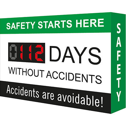 Dibond "Days Without Accident" Safety Scoreboard 1200mm x 900mm