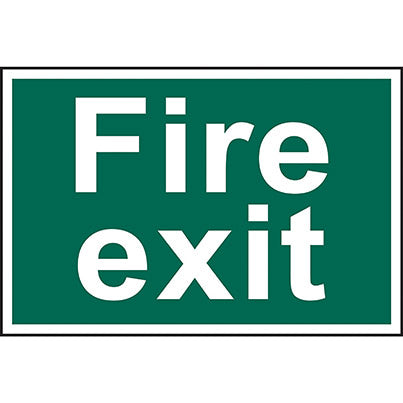 Self-Adhesive PVC "Fire Exit" Sign 300mm x 200mm