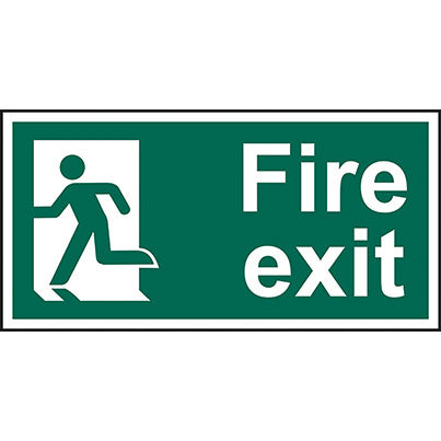 Self-Adhesive PVC "Fire Exit" Man Sign 300mm x 150mm