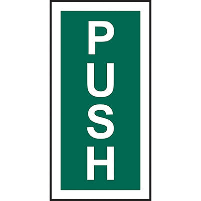 Self-Adhesive Vinyl "Push" Sign 75mm x 150mm