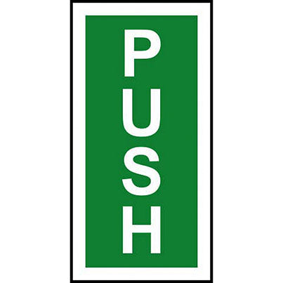 PVC Vinyl "Push" Sign 75mm x 150mm