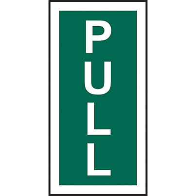 Self-Adhesive Vinyl "Pull" Sign 75mm x 150mm