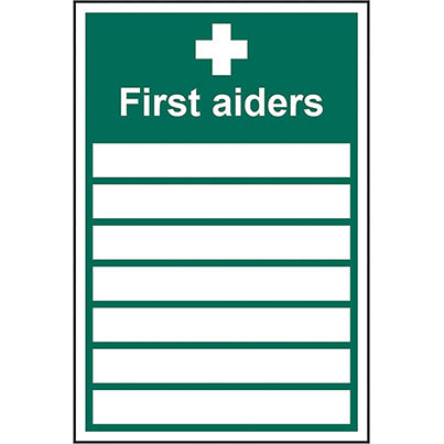 PVC "First Aiders" Sign 200mm x 300mm