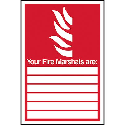 PVC "Your Fire Marshals are:…" Sign 200mm x 300mm