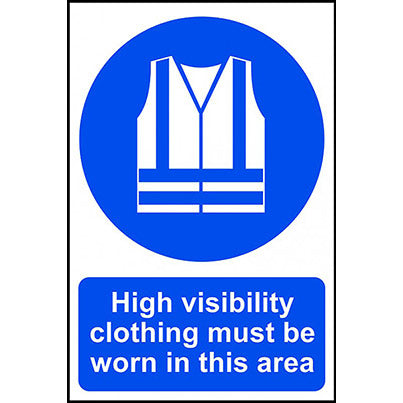 PVC "Hi-Vis Clothing Must Be Worn..." Sign 200mm x 300mm