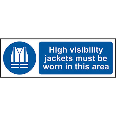 PVC "Hi-Vis Jackets Must Be Worn..." Sign 600mm x 200mm