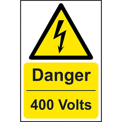 PVC "Danger 400 Volts" Sign