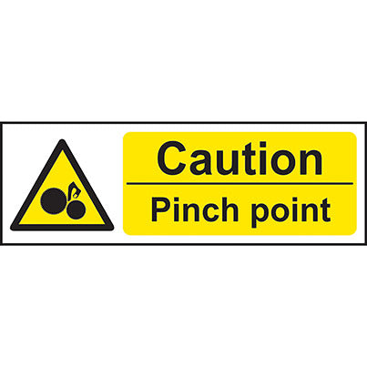Self-Adhesive Vinyl "Caution Pinch Point" Sign 300mm x 100mm