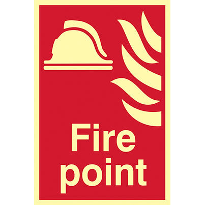 Self-Adhesive Vinyl Photoluminescent "Fire Point" Sign