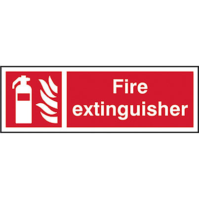 PVC "Fire Extinguisher" Sign 300mm x 100mm
