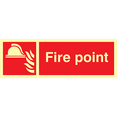 Self-Adhesive Vinyl Photoluminescent "Fire Point" Sign